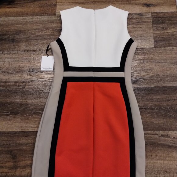 Calvin Kline Colorblock Pencil Dress Dress Size 6 - NWT - RN 54613 - Picture 4 of 9